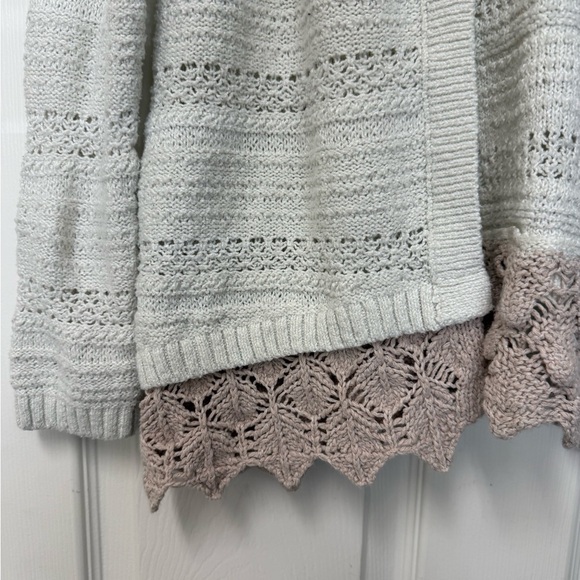 Abercrombie Kids Cream Cardigan Hoodie Sweater with Lace Trim Size 15/16 - Picture 3 of 10